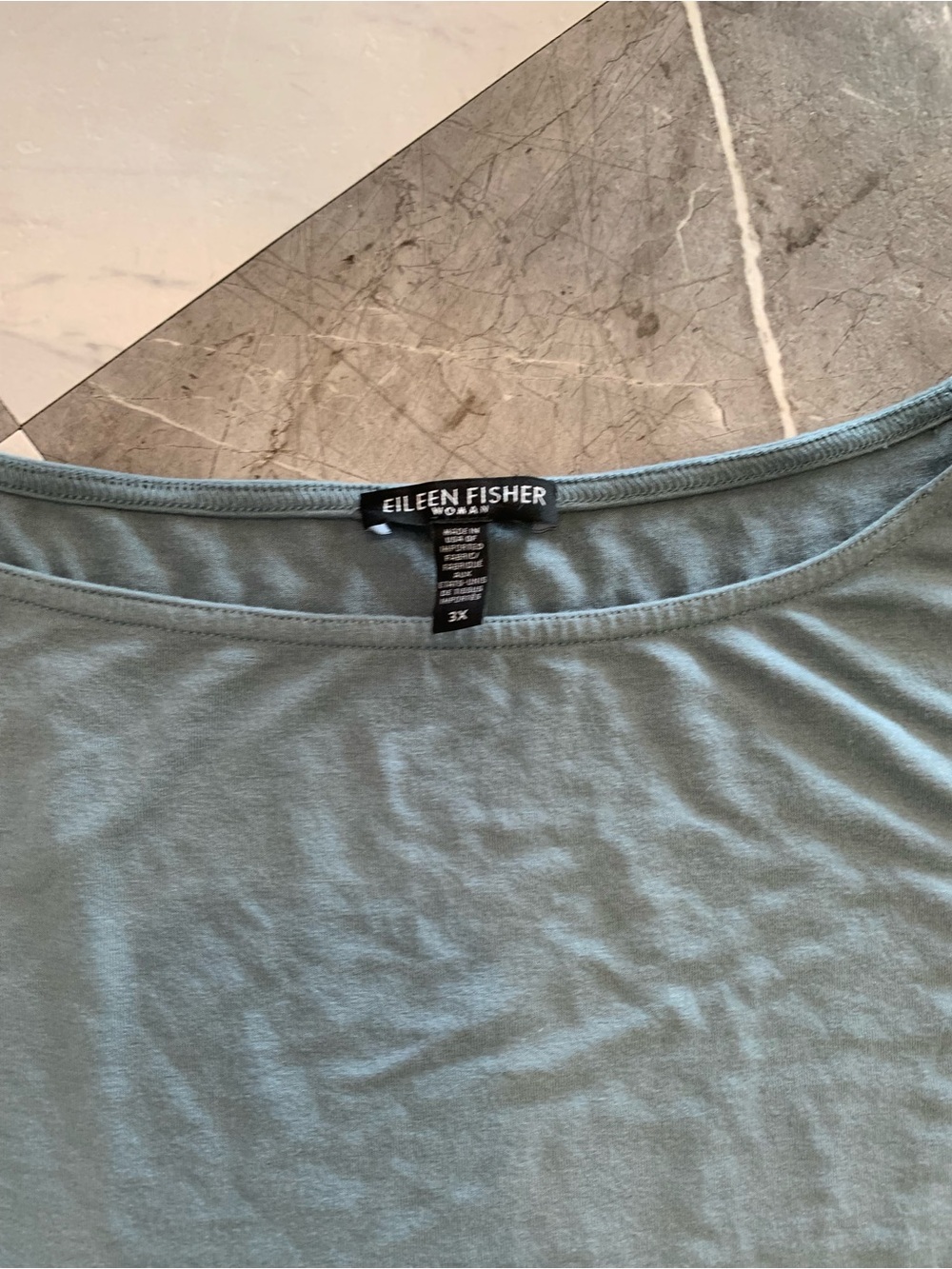 200 Eileen Fisher Relaxed Scoop Neck Tunic - Slate Blue - Picture 3 of 5